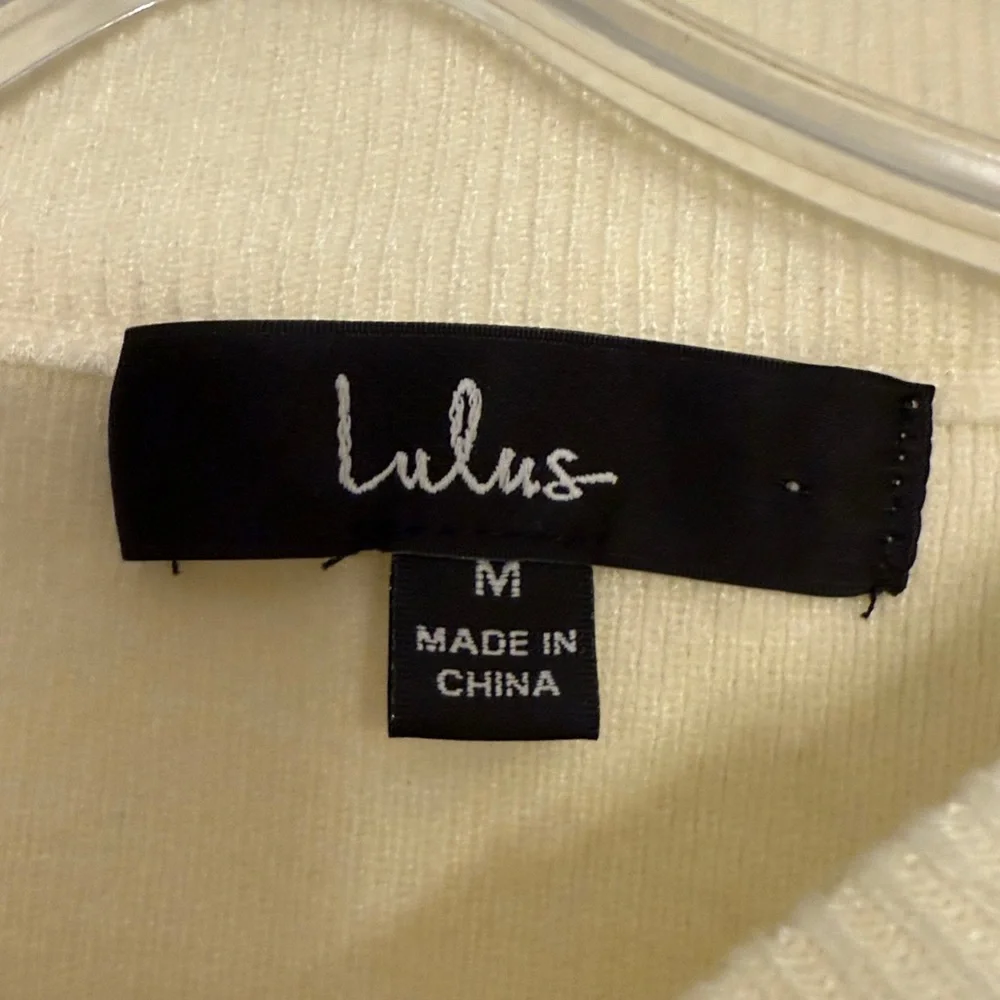 Lulus Always In Your Heart Ivory Cutout Long Sleeve Sweater Top White - Size M - Picture 3 of 4